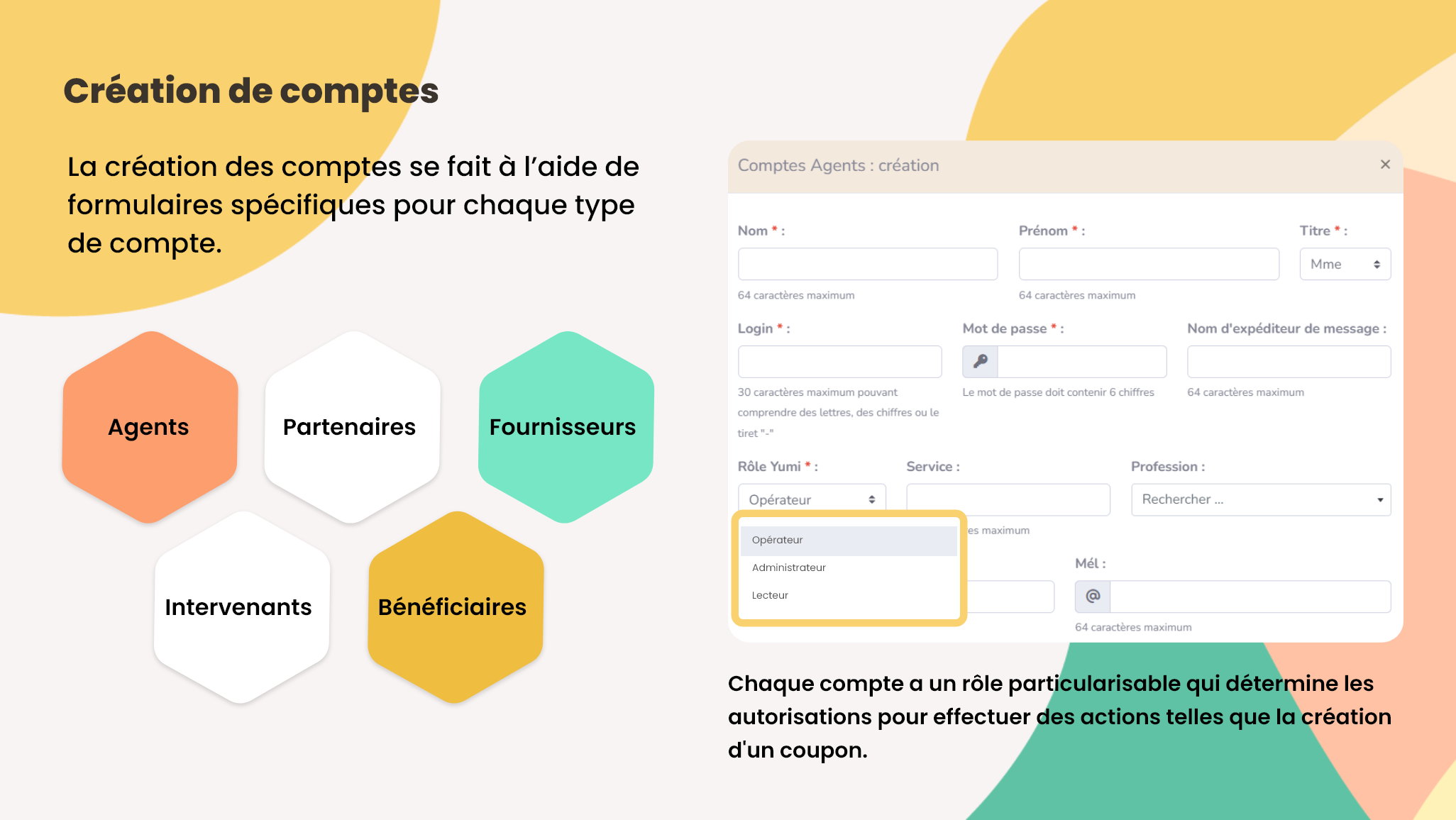 Création de comptes